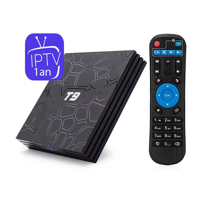 Box android TV Android T9 + 12 Mois Abonnement IPTV