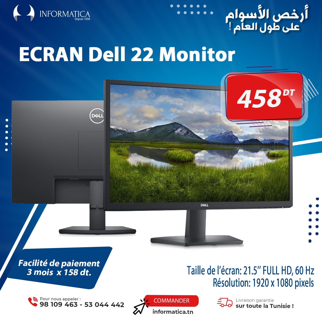 Vente Ecran Samsung I ECRAN DELL 210-AMLV Dell Monitor - E2218HN - 21.5  Black - VGA, HDMI en Tunisie