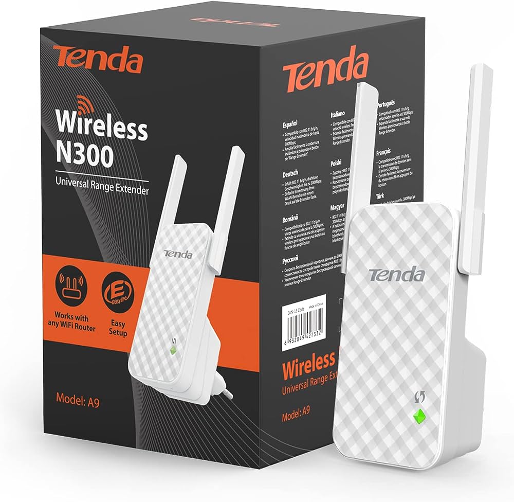 Répéteur de portée TENDA A9 universelle sans fil N300 - Blanc(A9)